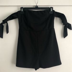 NEW PITAYA BLUE BLUSH  black off shoulder romper